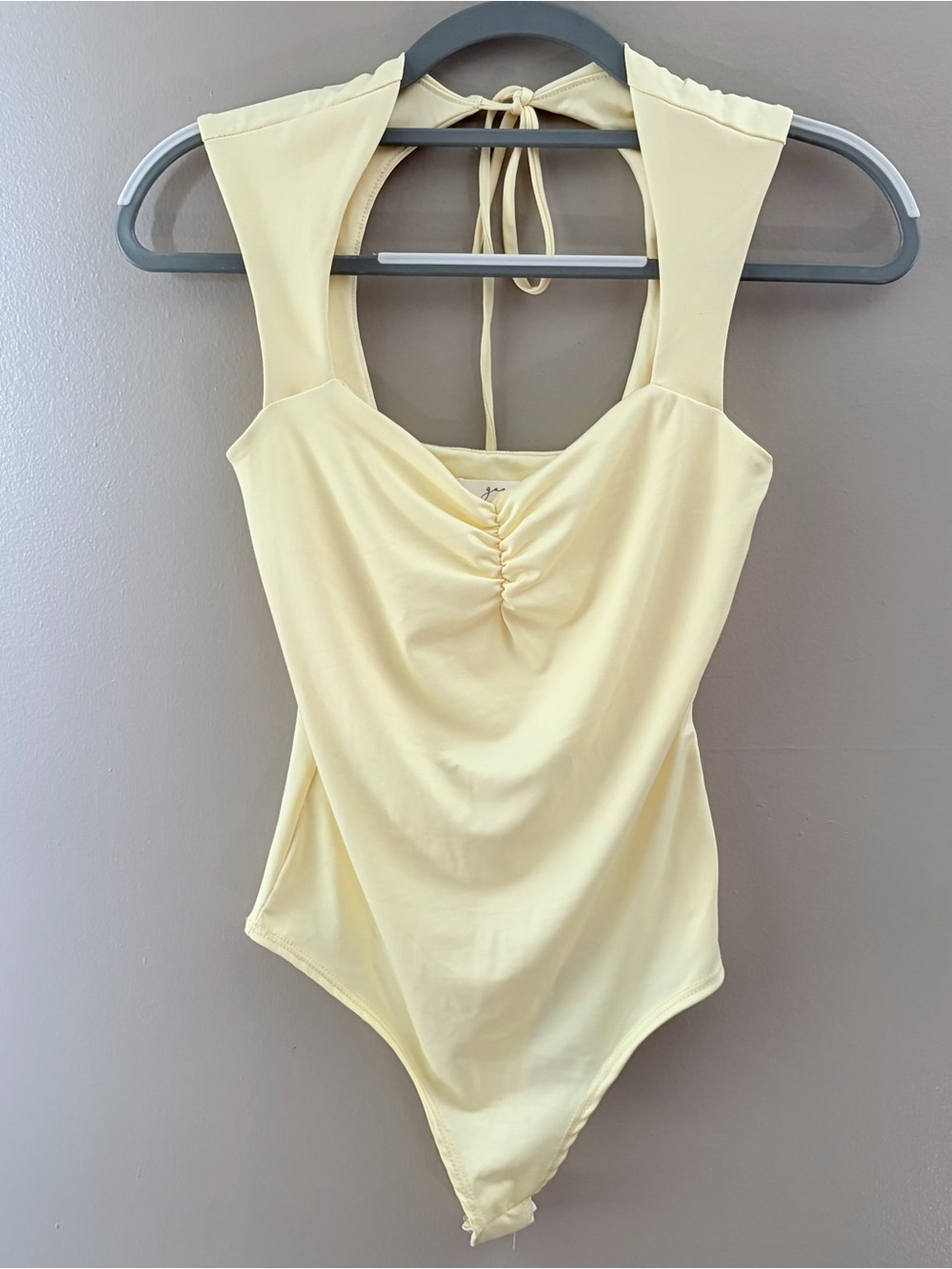 Gaze Butter Pastel Yellow Halter Neck Bodysuit Small